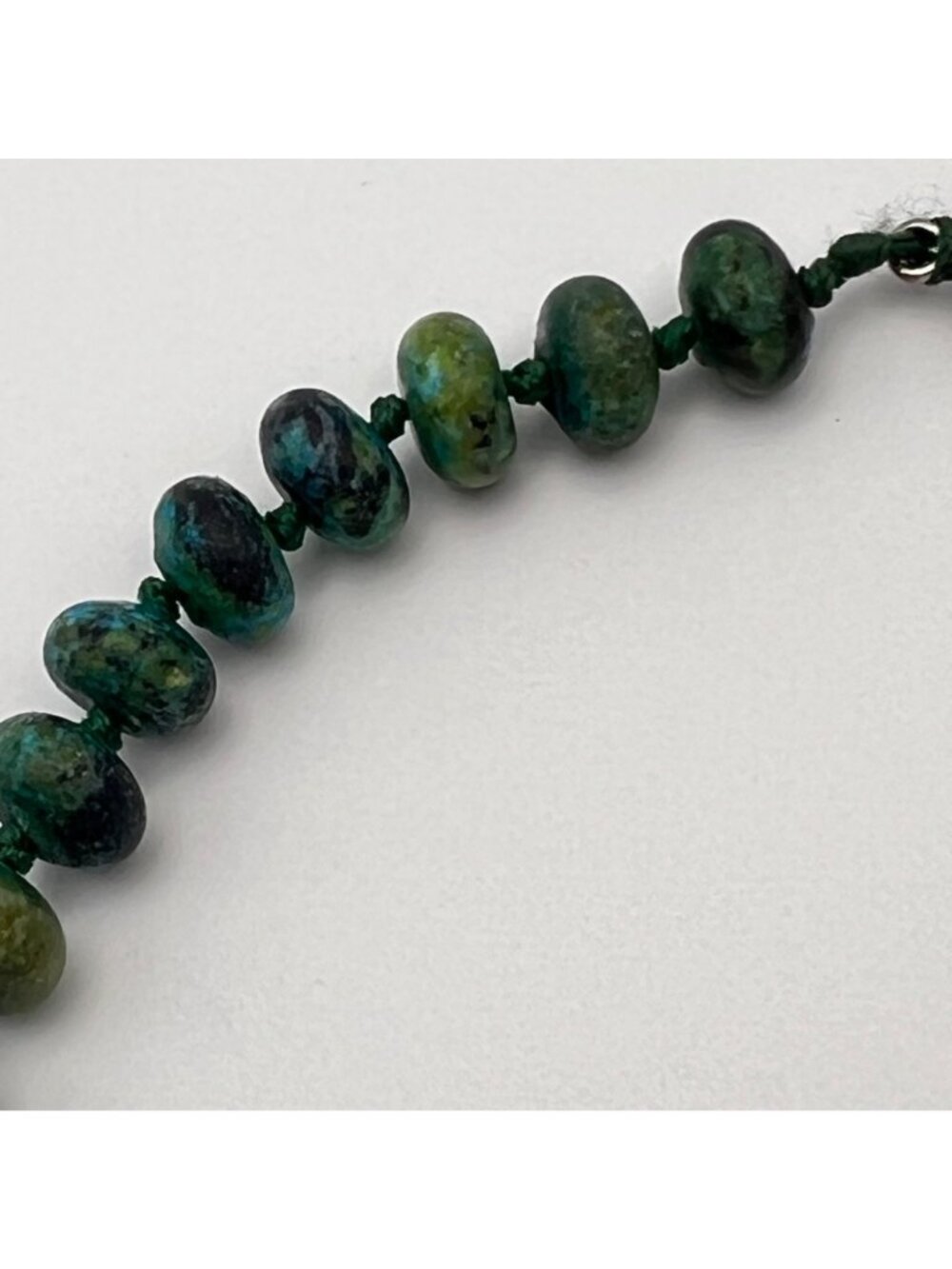 Natural Chrysocolla Graduated Bead Necklace 20" Knotted 128g Statement - Picture 15 of 15